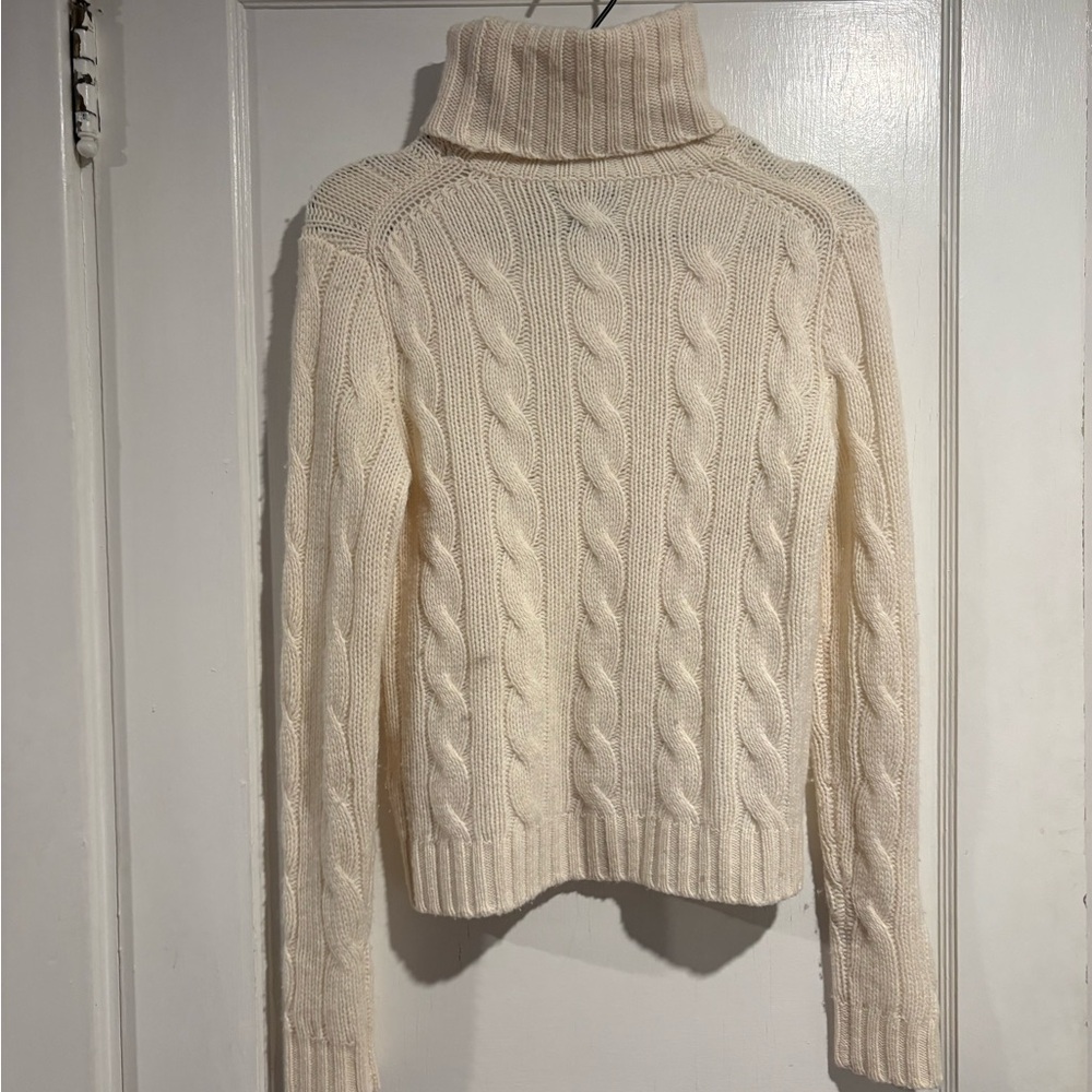 Ralph Lauren Cream Cable Turtleneck Sweater - Picture 3 of 4